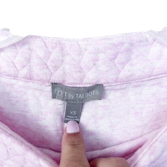 T by Talbots Pink Quilted Sweater Sz XS - Picture 2 of 6